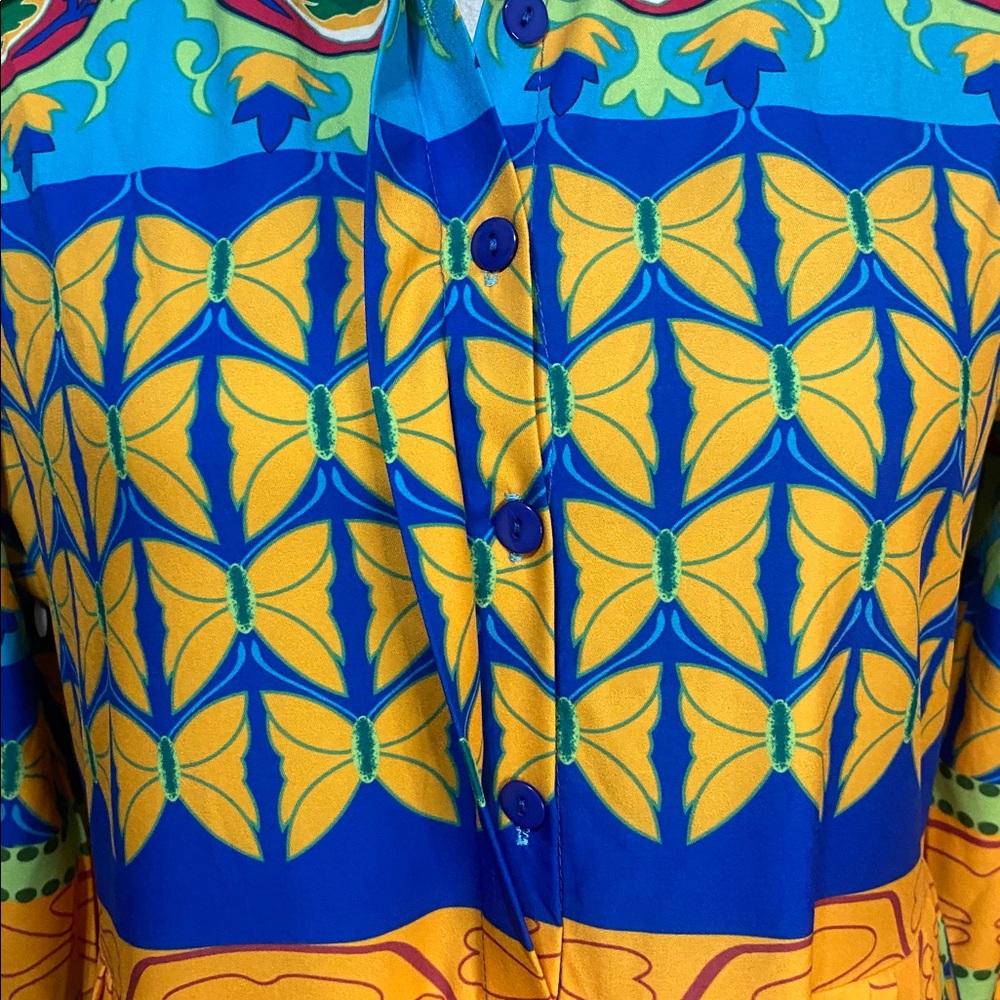 Vibrant Multicolor Abstract Print Maxi Dress - Picture 5 of 5